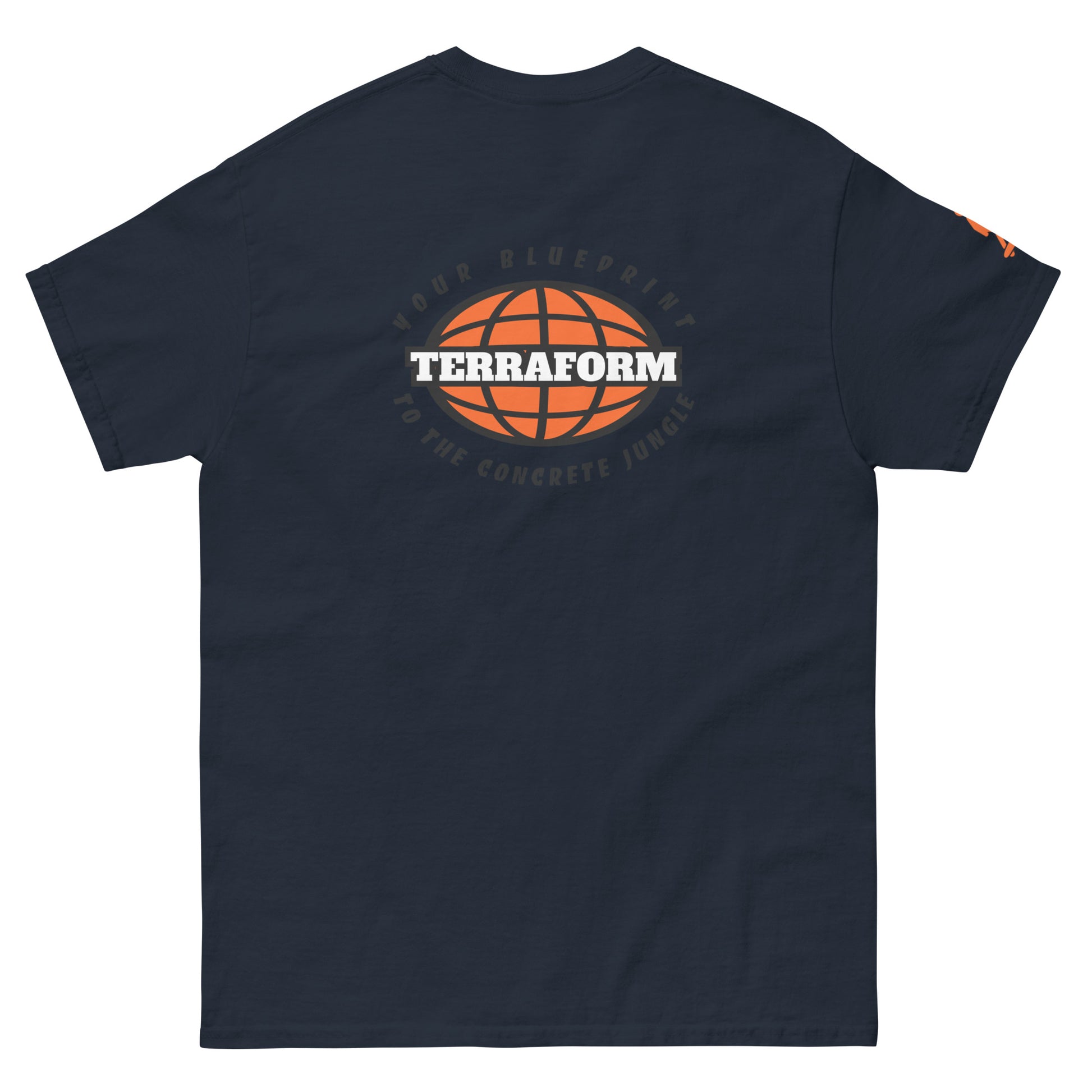 Terraform Skateboards concrete jungle tee navy back