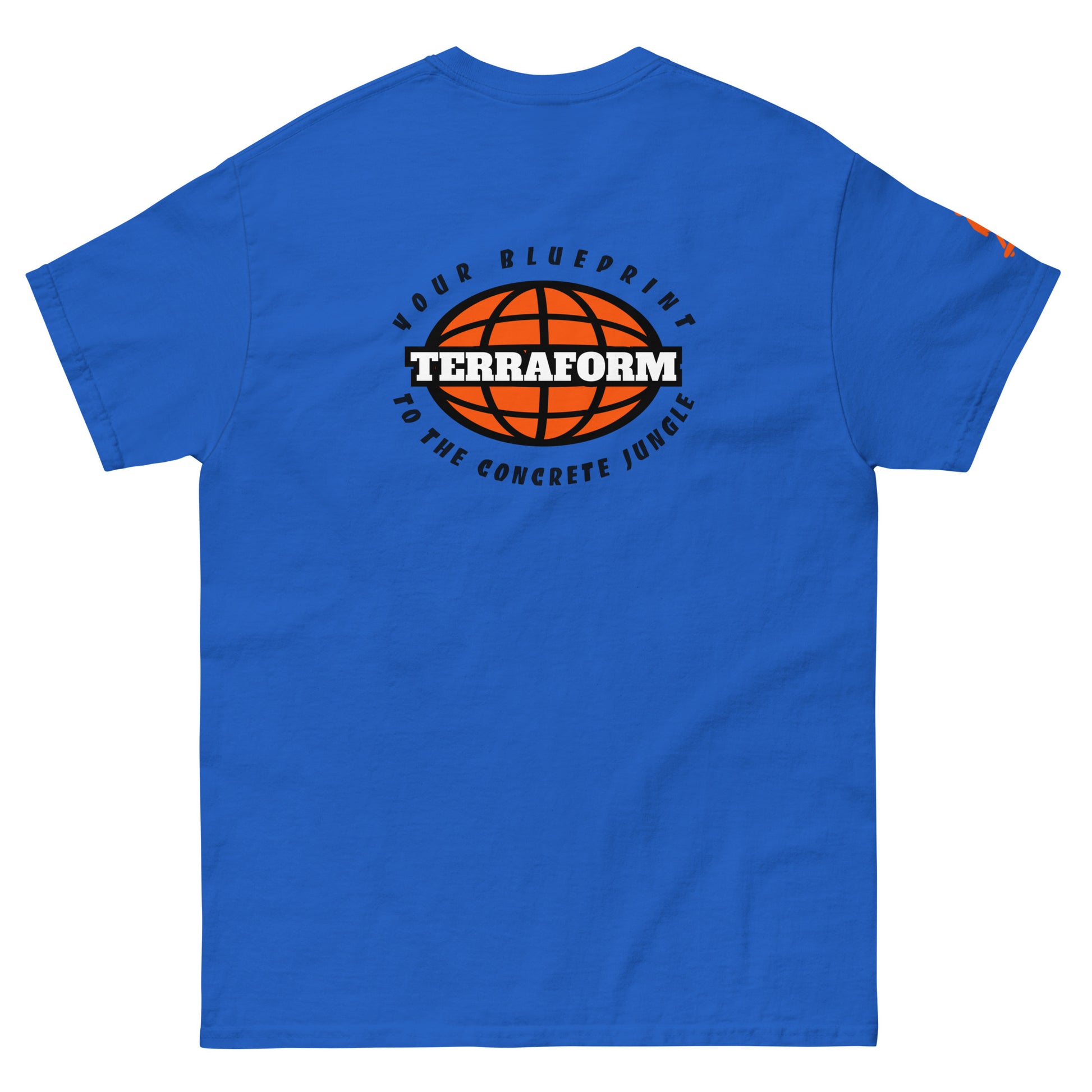 Terraform Skateboards concrete jungle tee royal back