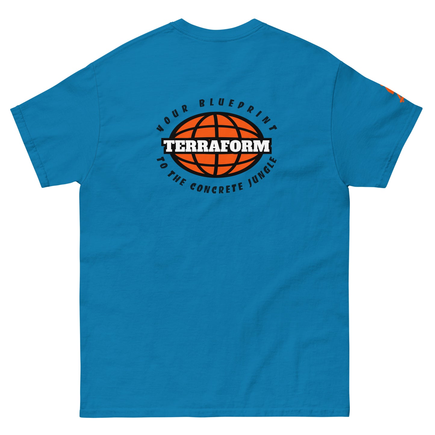 Terraform Skateboards concrete jungle tee sapphire back