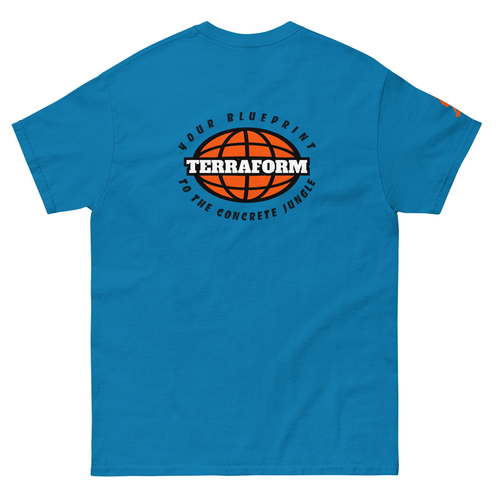 Terraform Skateboards concrete jungle tee sapphire back
